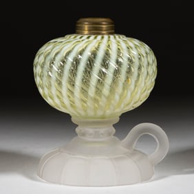 SHELDON SWIRL KEROSENE FOOTED FINGER LAMP