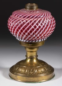 SHELDON / REVERSE SWIRL KEROSENE LAMP FONT WITH STAND