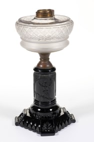 ADAMS MINERVA STEM WITH DIAMOND AND DOT FONT KEROSENE STAND LAMP