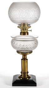 LOMAX PATENTED OIL-GUARD FONT KEROSENE COMPOSITE STAND LAMP