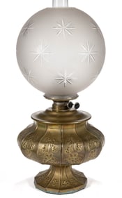 VICTORIAN BRASS GONE WITH THE WIND STYLE TABLE LAMP