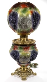 CONSOLIDATED HANGING GRAPES KEROSENE PARLOR LAMP