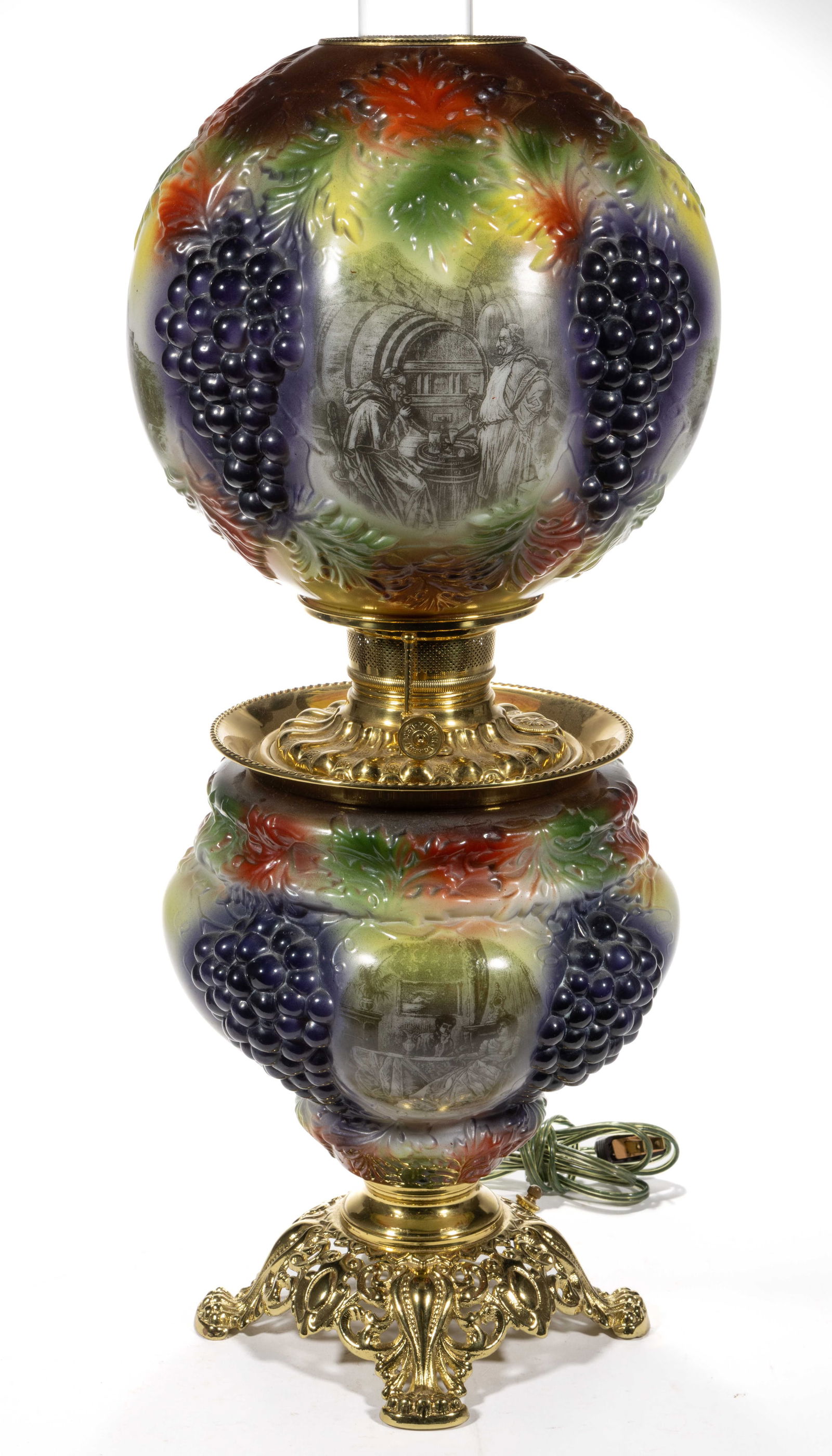 CONSOLIDATED HANGING GRAPES KEROSENE PARLOR LAMP (1 of 4)