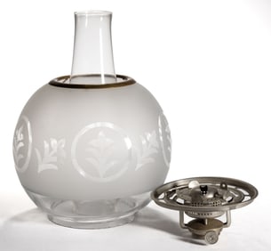 ACID ETCHED BALL-FORM LAMP SHADE SETUP