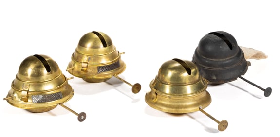 ASSORTED LARGE LANTERN / LAMP BURNERS, LOT OF FOUR