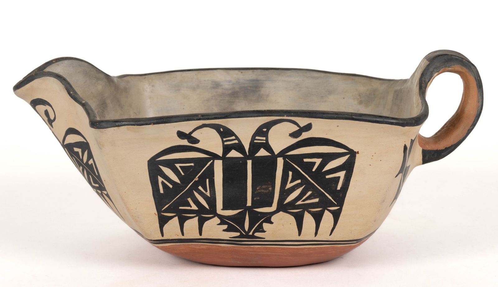 NATIVE AMERICAN COCHITI PUEBLO POTTERY HANDLED SQUARE POT PITCHER (1 of 6)