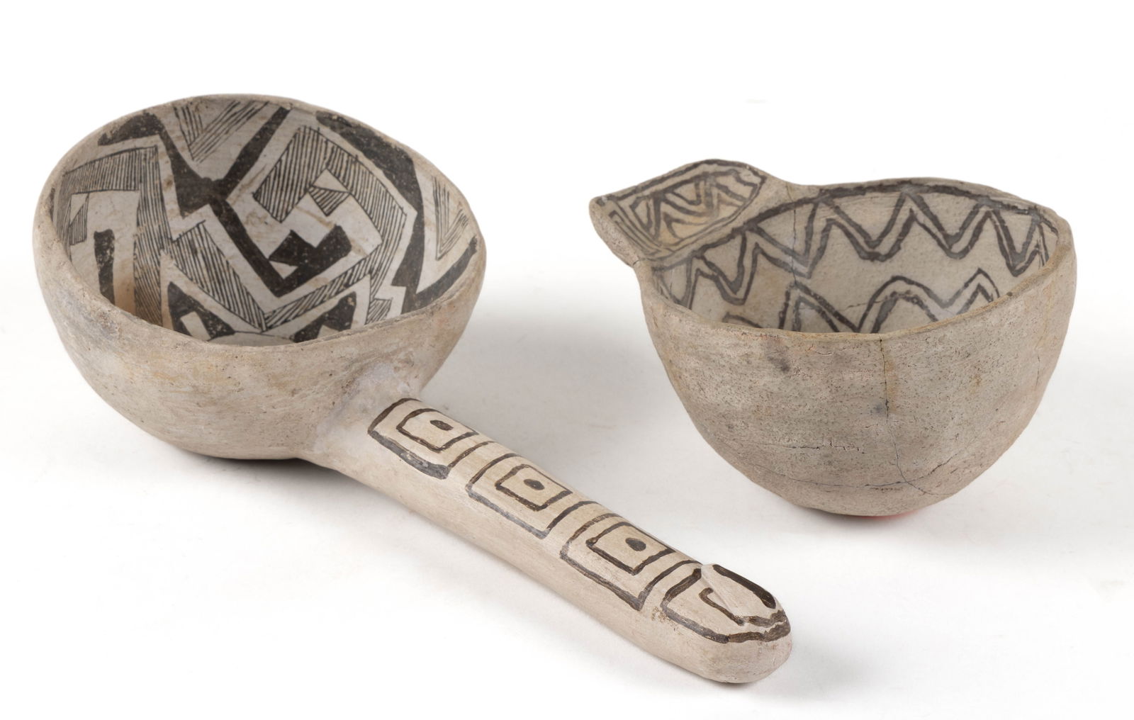 NATIVE AMERICAN ANCESTRAL PUEBLO CHACO POTTERY ARTICLES, LOT OF TWO (1 of 5)