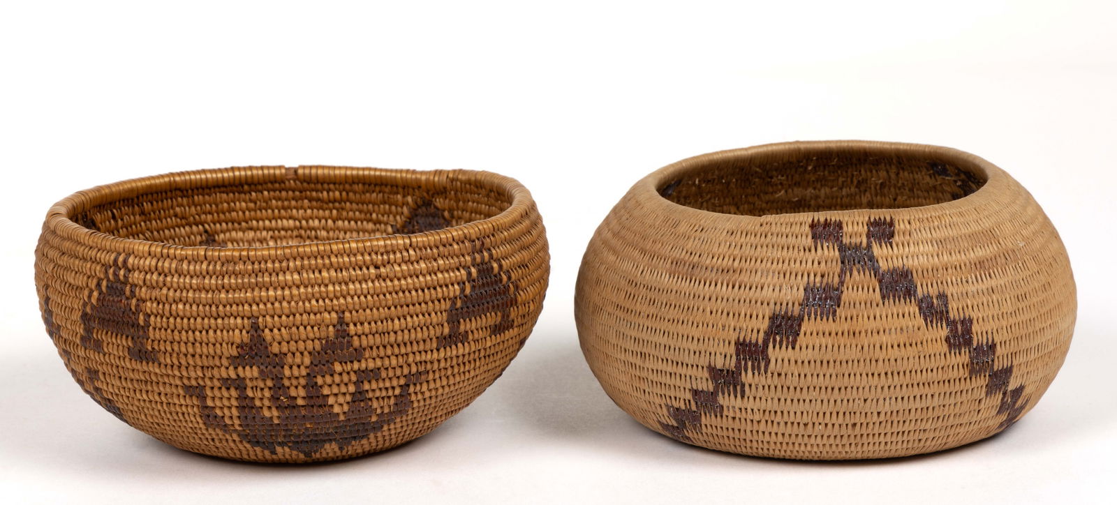 CALIFORNIA NATIVE AMERICAN POMO AND OTHER BASKETS, LOT OF TWO (1 of 5)