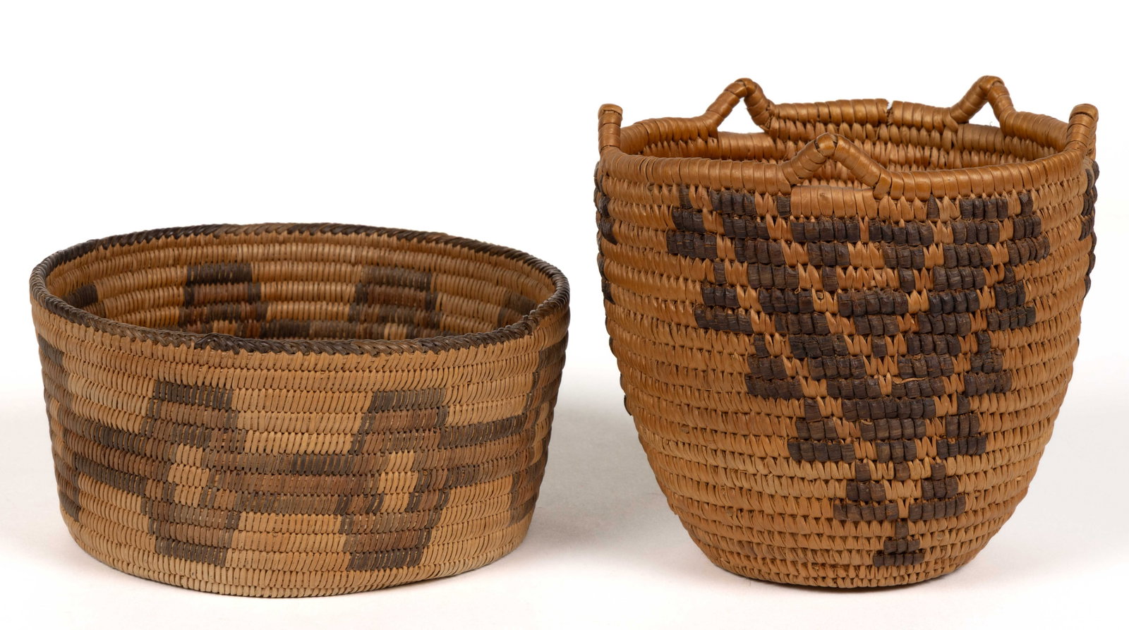 PACIFIC NORTHWEST COAST NATIVE AMERICAN AND OTHER WOVEN BASKETS, LOT OF TWO (1 of 4)
