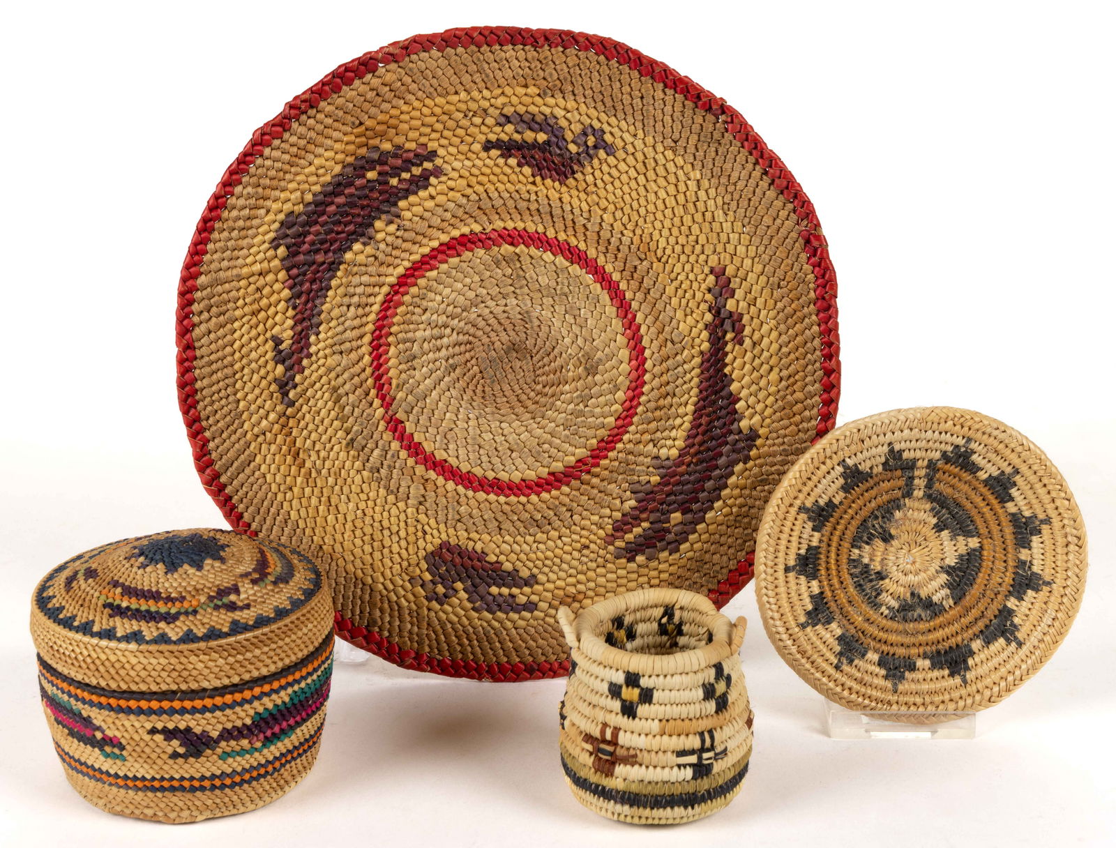 NATIVE AMERICAN MINIATURE BASKETS, LOT OF FOUR (1 of 1)