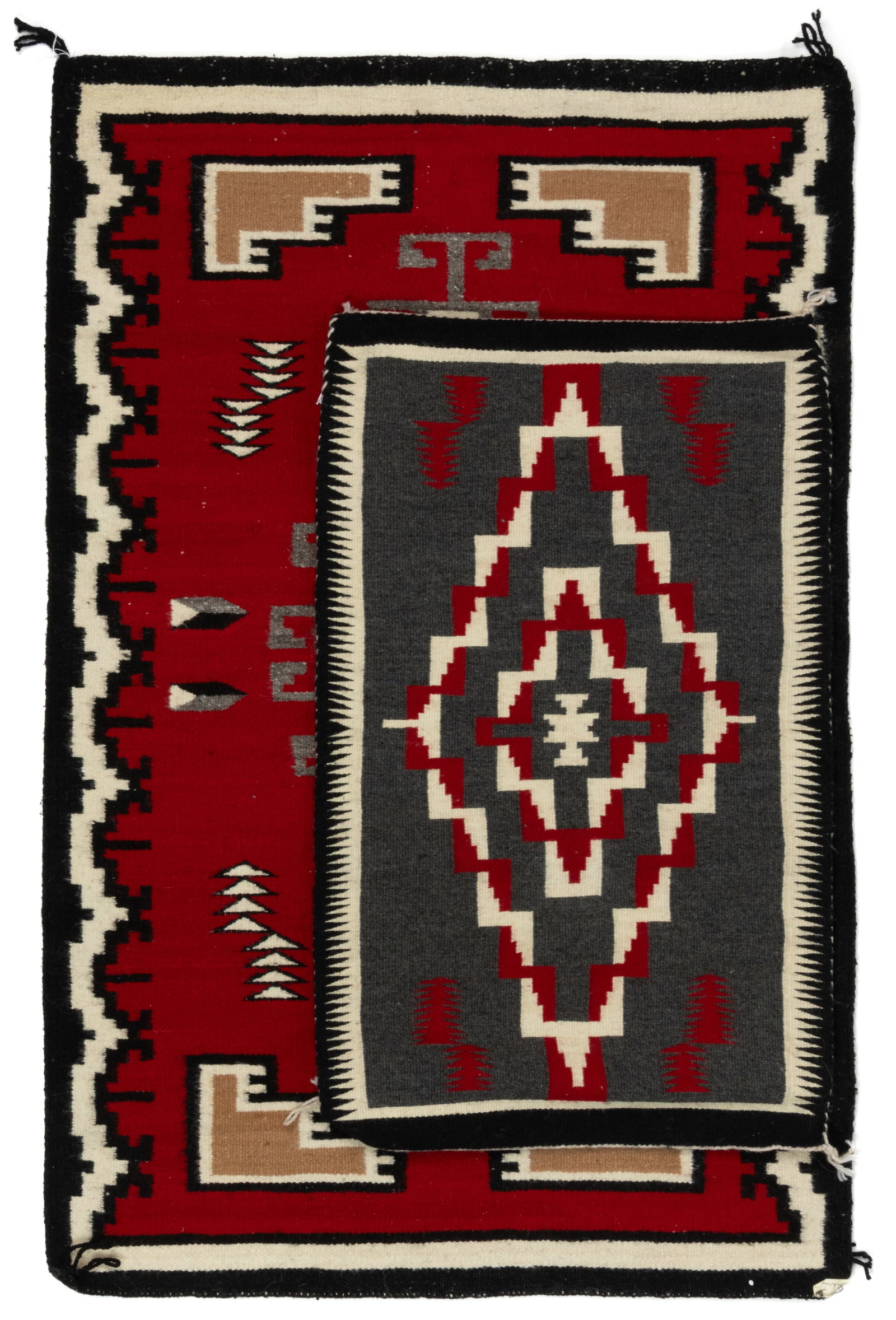 NATIVE AMERICAN NAVAJO KLAGETOH AND GANADO WOOL RUGS / WEAVINGS, LOT OF TWO (1 of 3)
