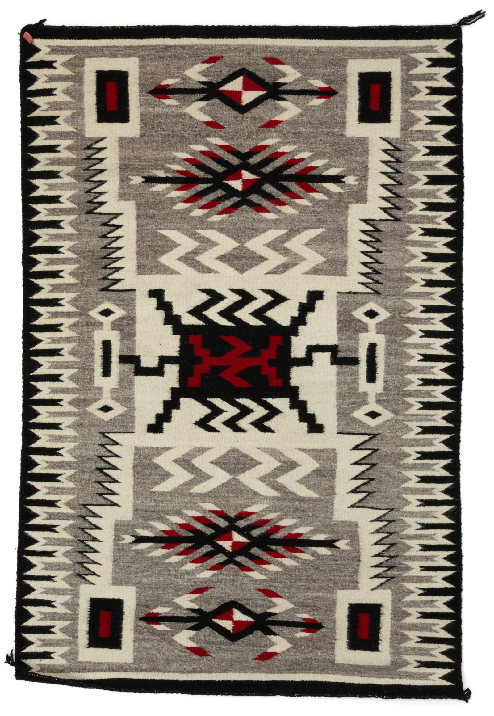 NATIVE AMERICAN NAVAJO "STORM PATTERN" WOOL BLANKET / RUG (1 of 1)