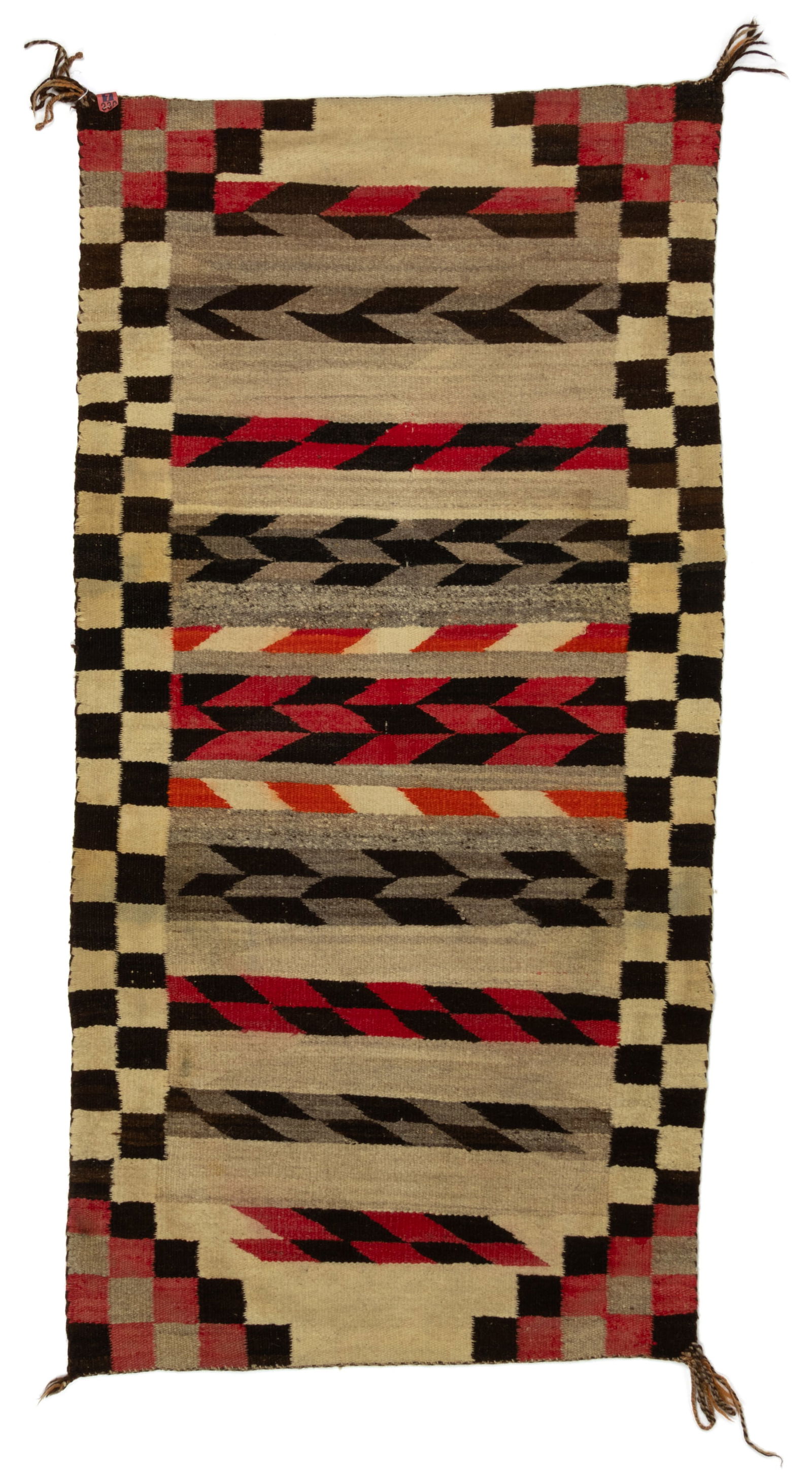 NATIVE AMERICAN NAVAJO GANADO-STYLE "EYEDAZZLER" WOOL DOUBLE SADDLE BLANKET (1 of 2)