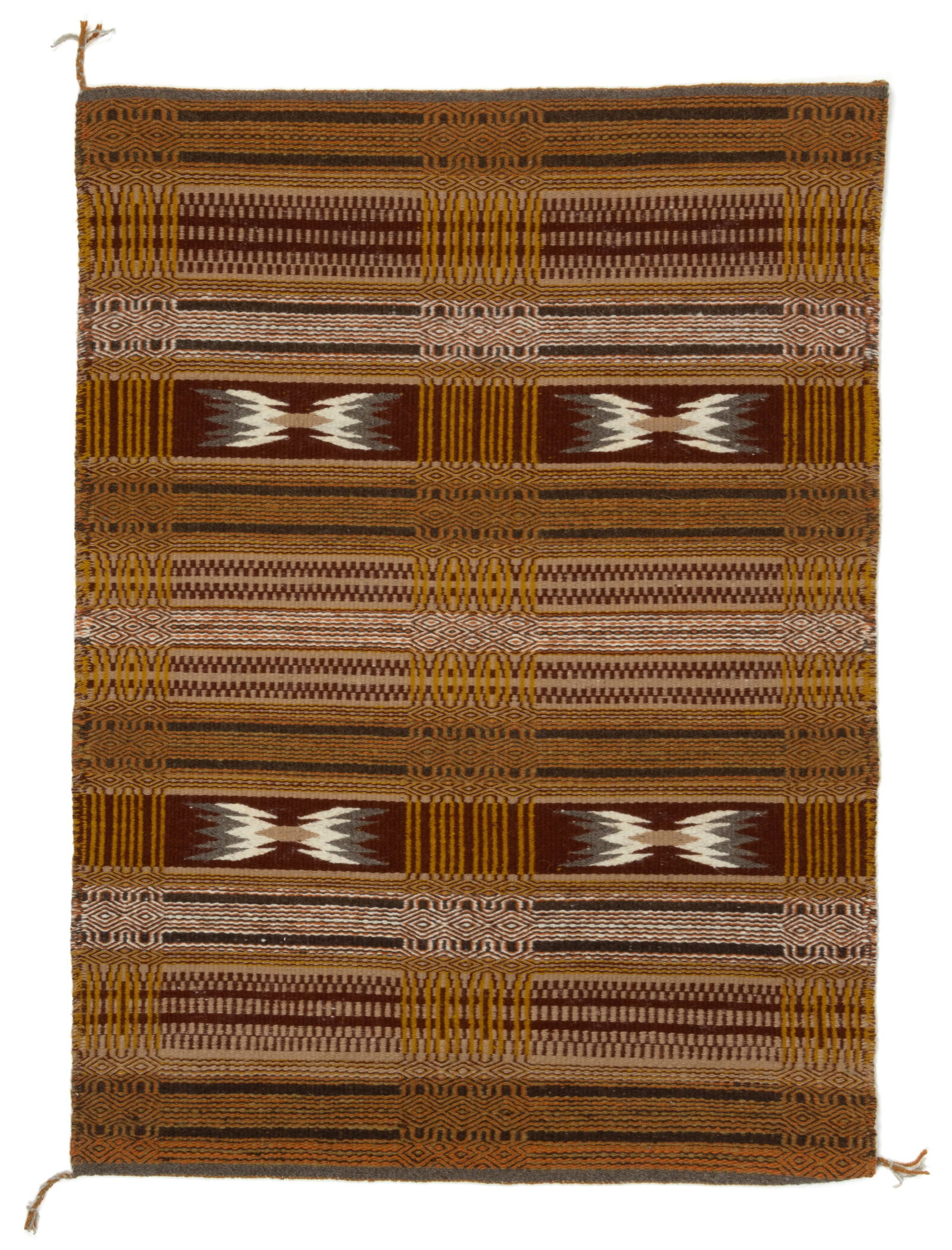 LUCY WILSON (NAVAJO) NATIVE AMERICAN TWO-FACED / DOUBLE-SIDED WOOL SMALL RUG / WEAVING (1 of 2)