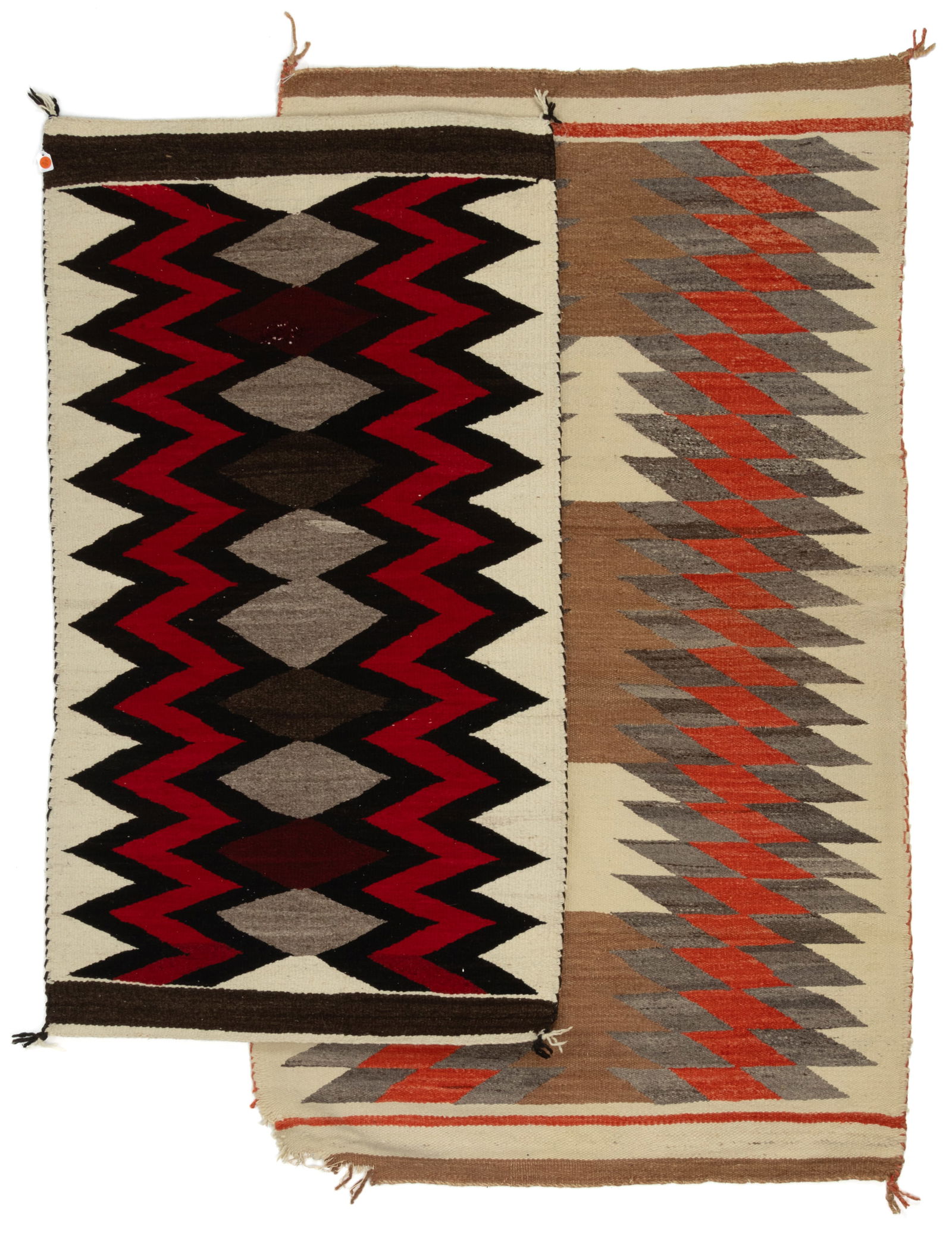 NATIVE AMERICAN NAVAJO "EYEDAZZLER" WOOL BLANKETS / RUGS, LOT OF TWO (1 of 4)