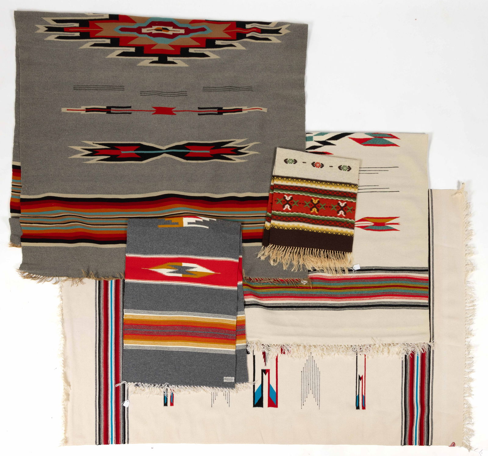 CHIMAYO / MEXICAN SOUTHWESTERN AND OTHER WOOL RUGS AND RUNNERS, LOT OF FIVE (1 of 5)