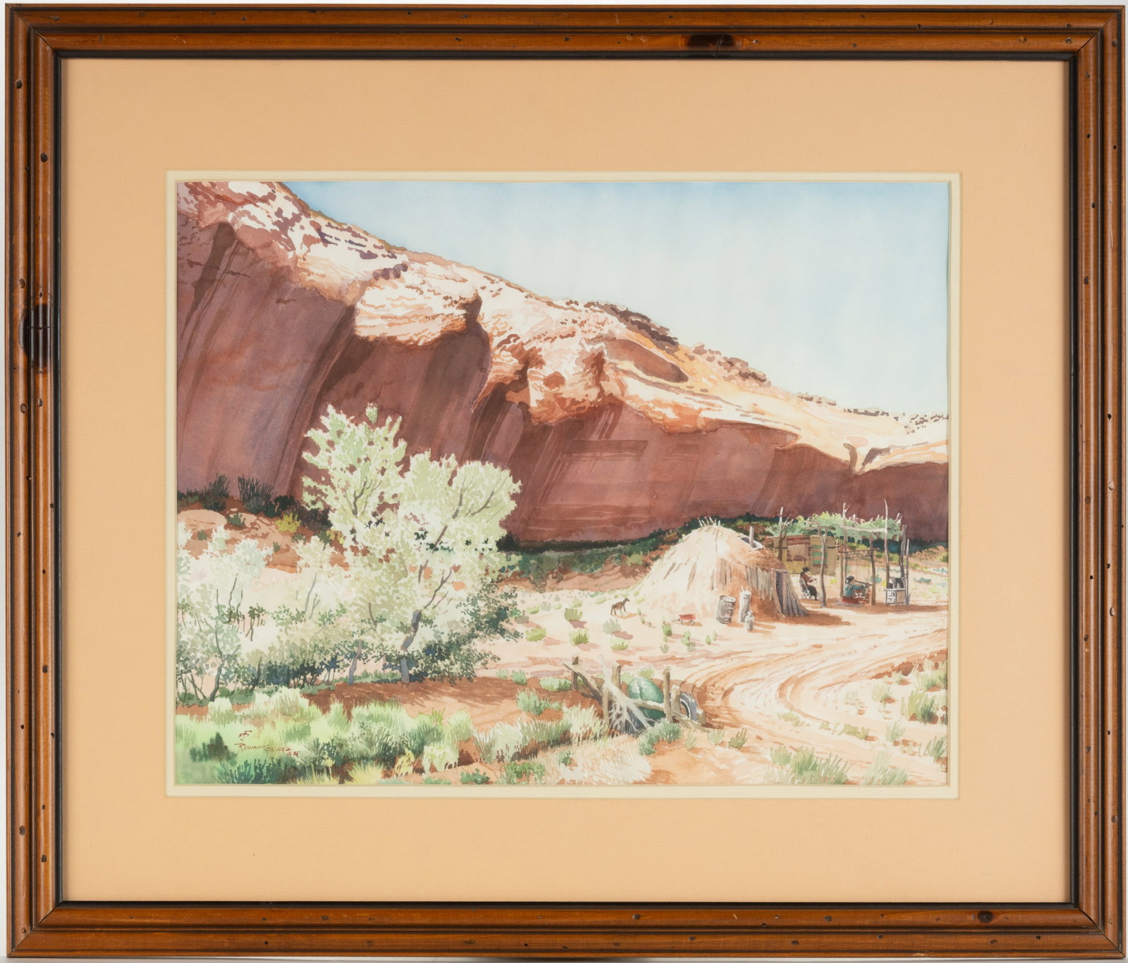 REDWING NEZ (NAVAJO, B.1960) NATIVE AMERICAN WOMEN WEAVING WATERCOLOR PAINTING (1 of 4)