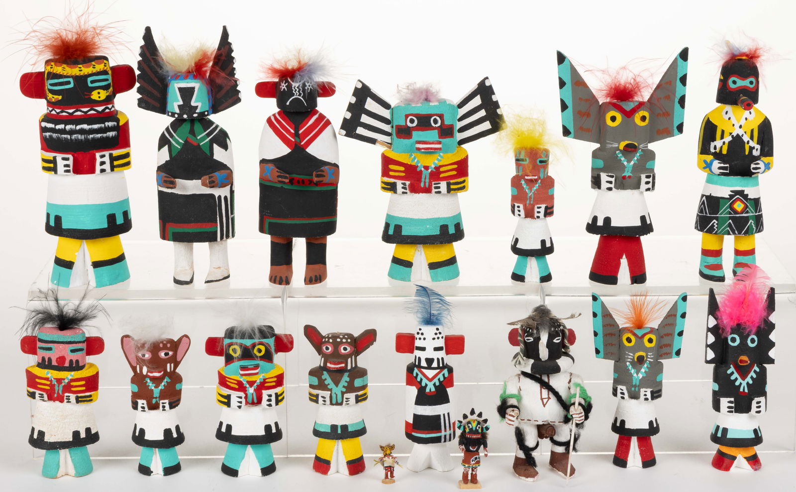 SOUTHWESTERN NATIVE AMERICAN KACHINA DOLLS, LOT OF 17 (1 of 1)