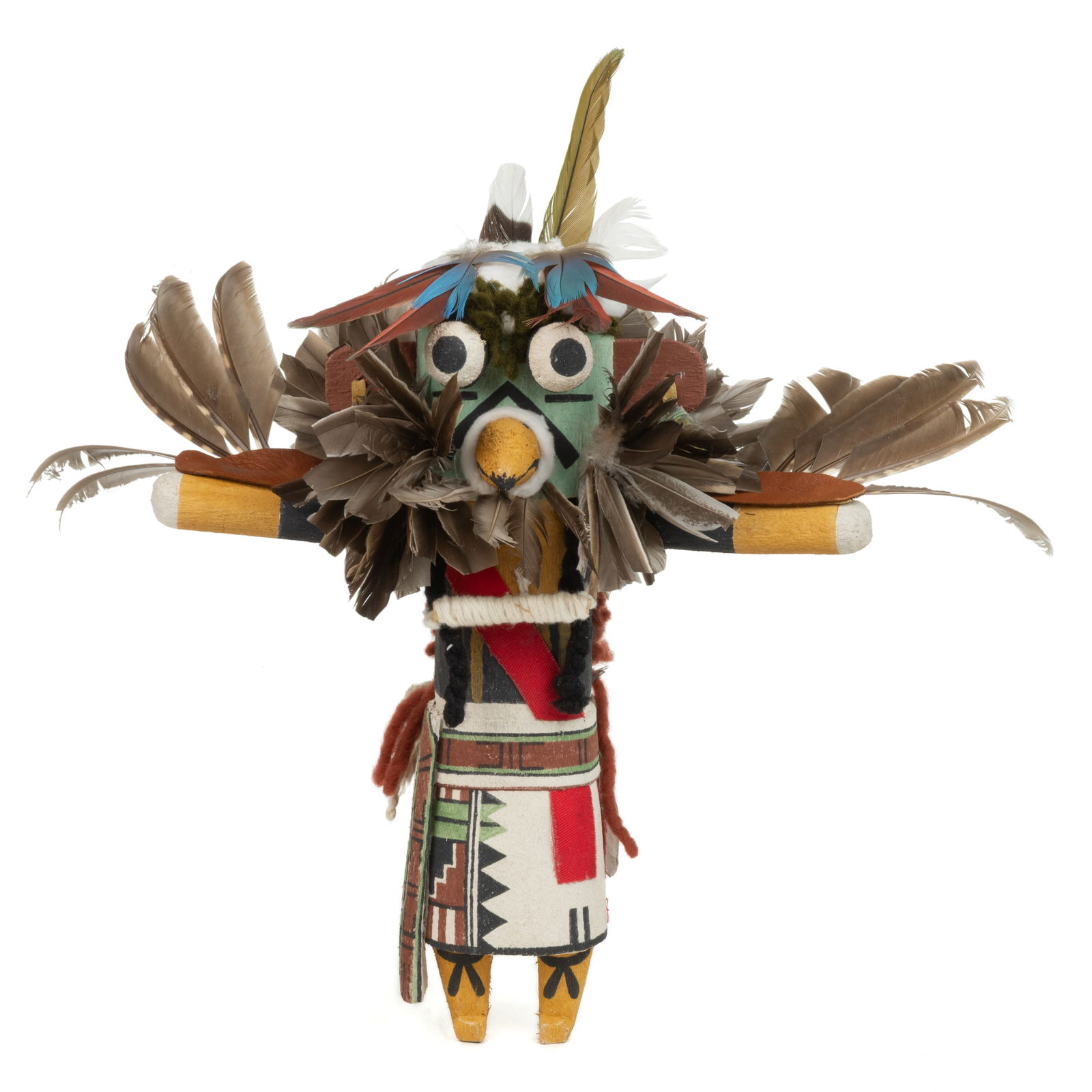 JUSTICE TSO (HOPI, B.C. 1995) NATIVE AMERICAN CARVED WOODEN KACHINA EAGLE DANCER DOLL (1 of 2)