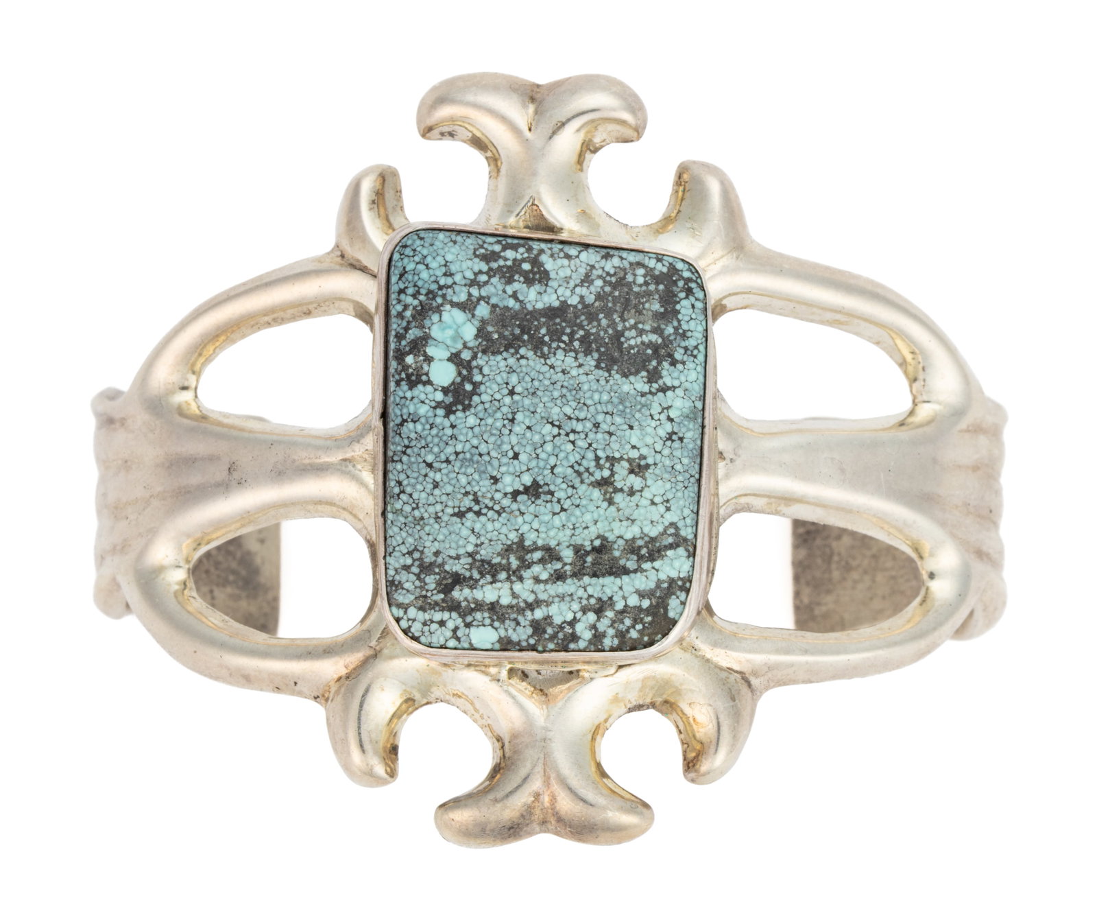 NATIVE AMERICAN / SOUTHWESTERN-STYLE SAND-CAST SILVER CUFF BRACELET (1 of 2)