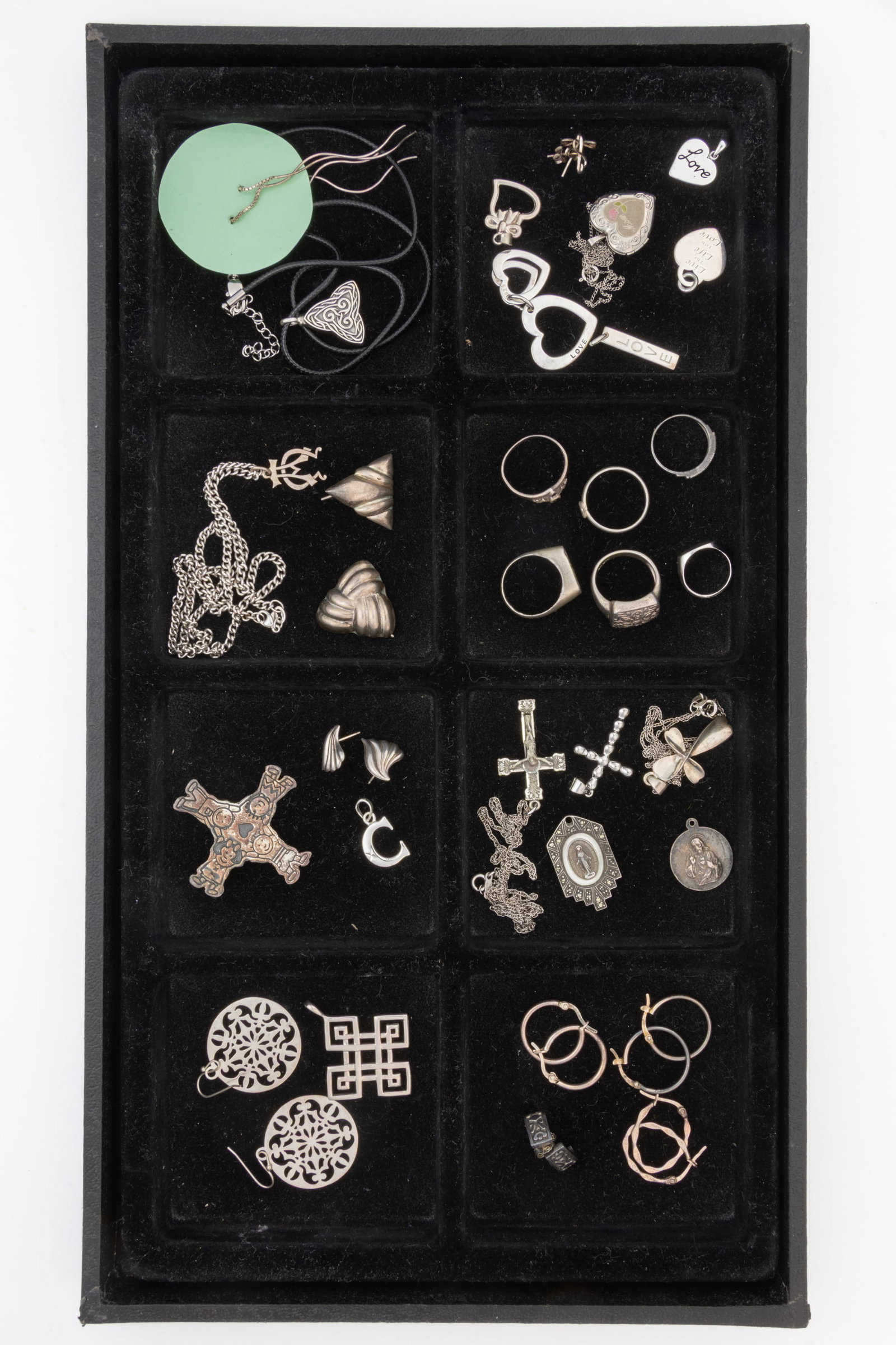 VINTAGE / CONTEMPORARY STERLING SILVER JEWELRY, LOT OF 40 PIECES (1 of 1)