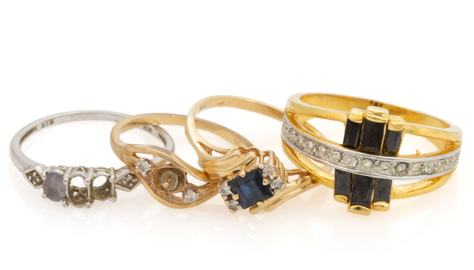 VINTAGE / CONTEMPORARY 10K AND 14K GOLD LADY'S RINGS, LOT OF FOUR (1 of 3)