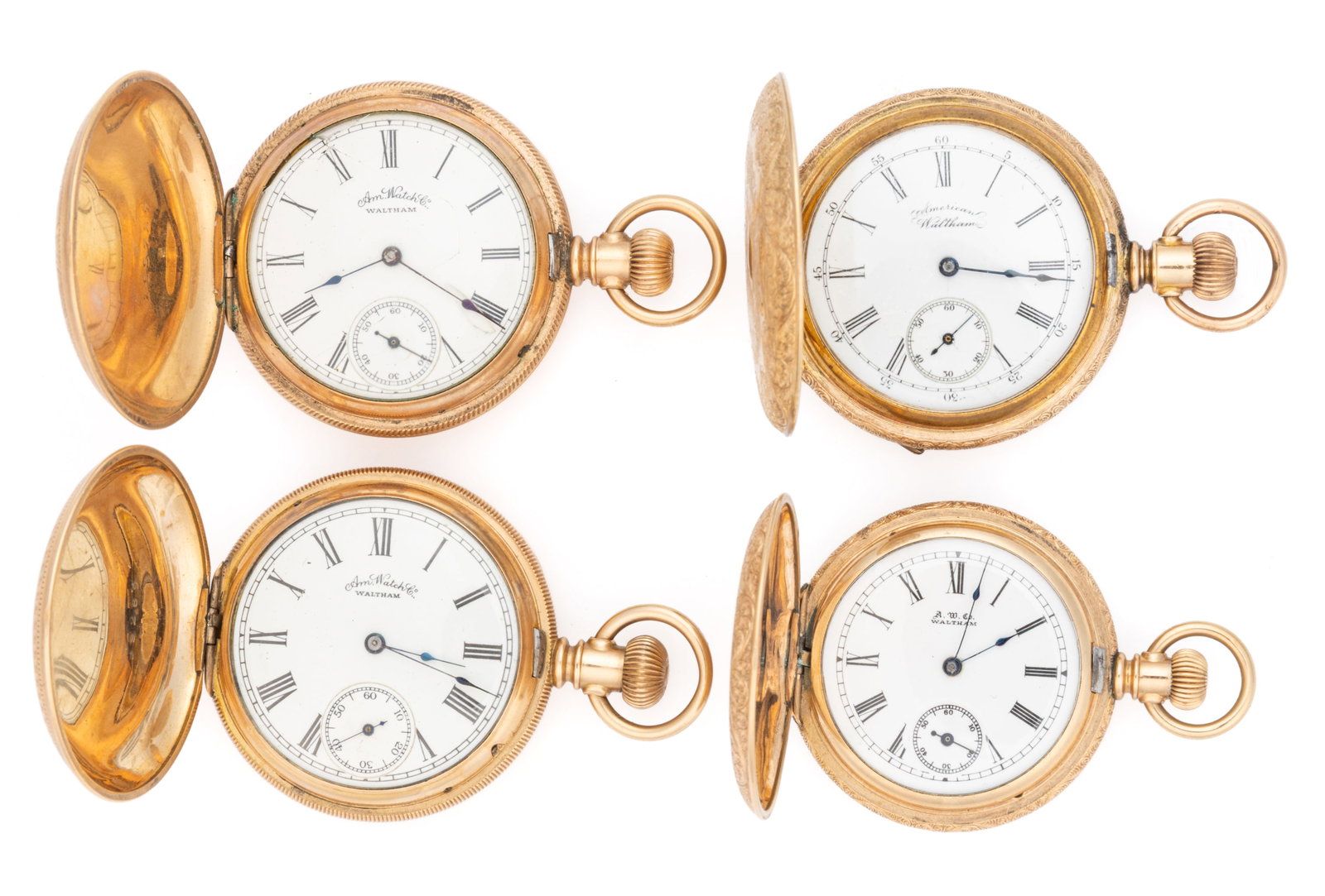 WALTHAM 7- AND 9-JEWEL MODEL 1873, 1882, AND 1890 LADY'S WATCHES, LOT OF FOUR (1 of 2)