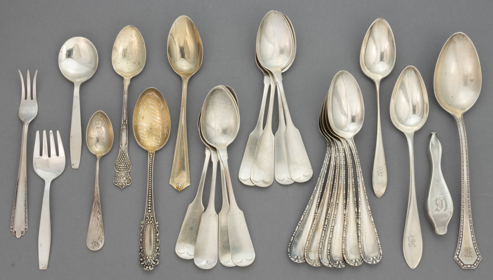 GORHAM AND OTHER STERLING SILVER FLATWARE, LOT OF 25 (1 of 1)