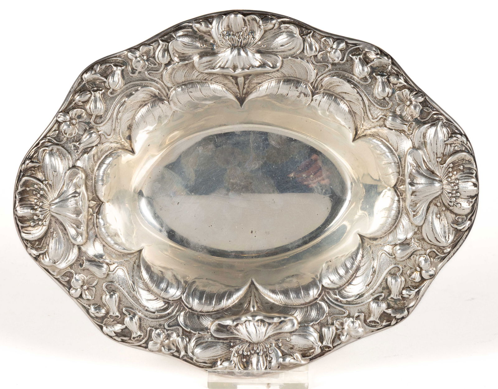 GORHAM FLORAL STERLING SILVER BON BON BOWL (1 of 1)