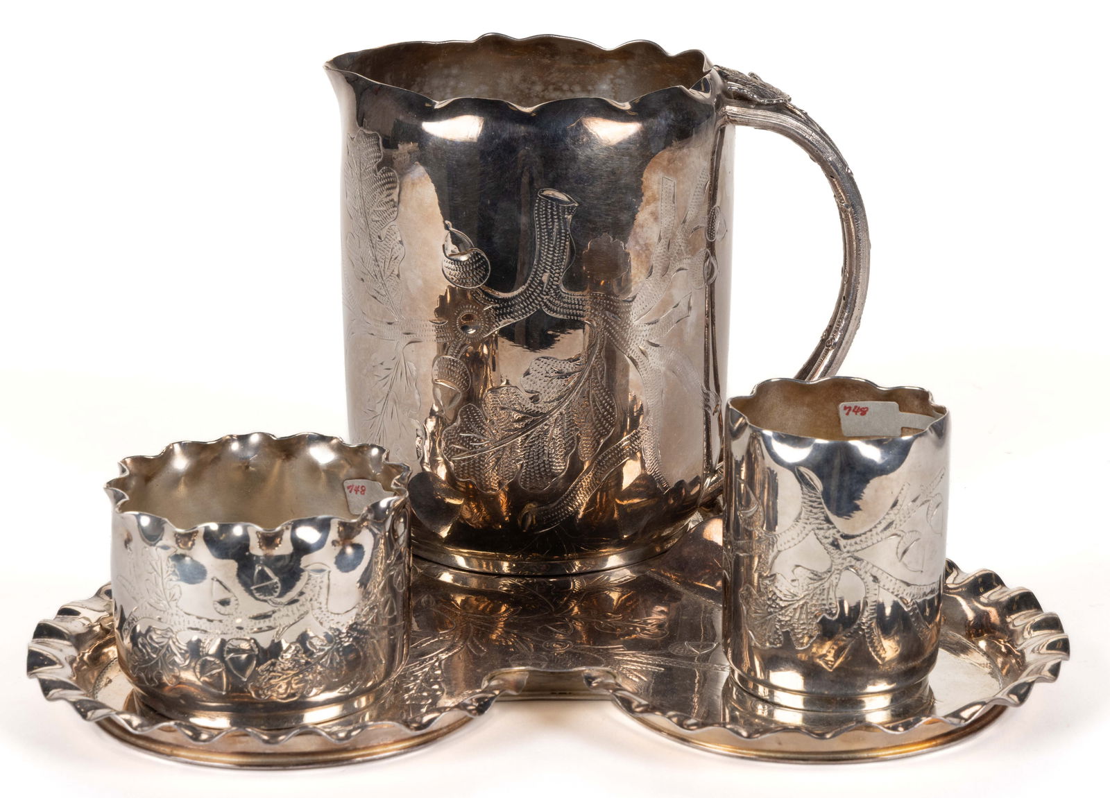 AURORA SILVER-PLATED FOUR-PIECE WATER PITCHER SET (1 of 1)