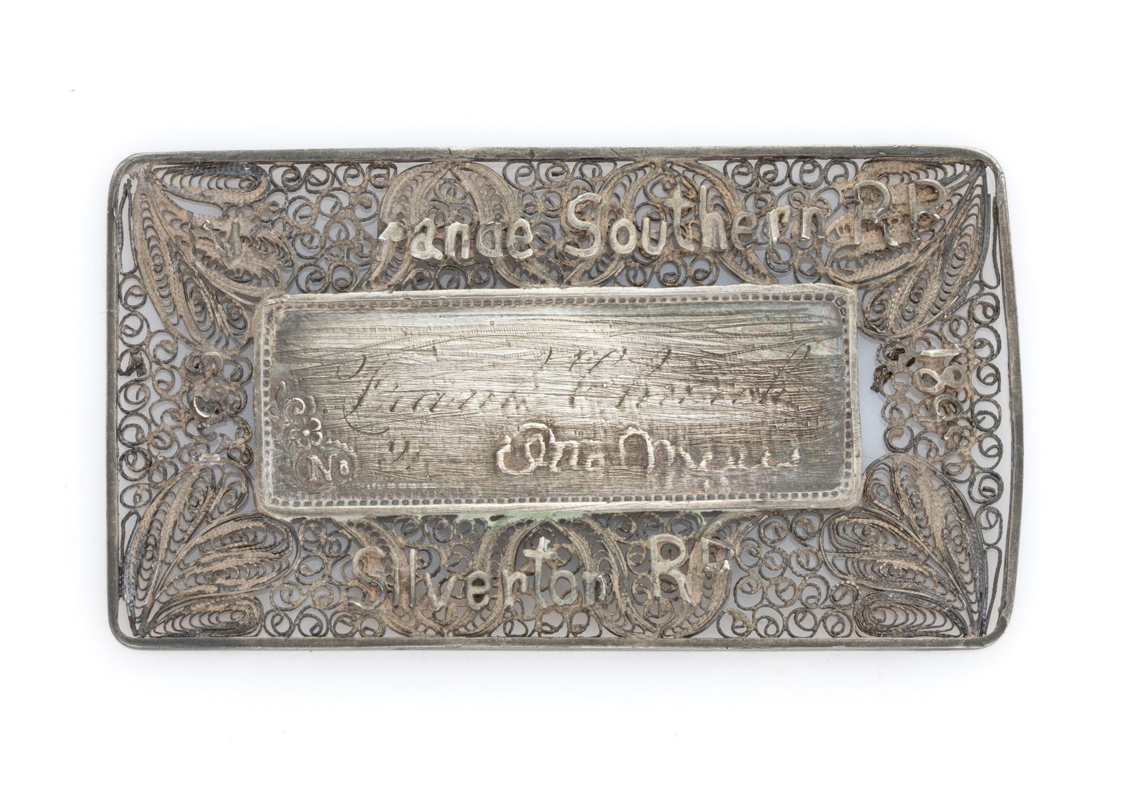 WESTERN RAILROAD / COLORADO MINING SILVER-PLATED RAILROAD PASS (1 of 2)