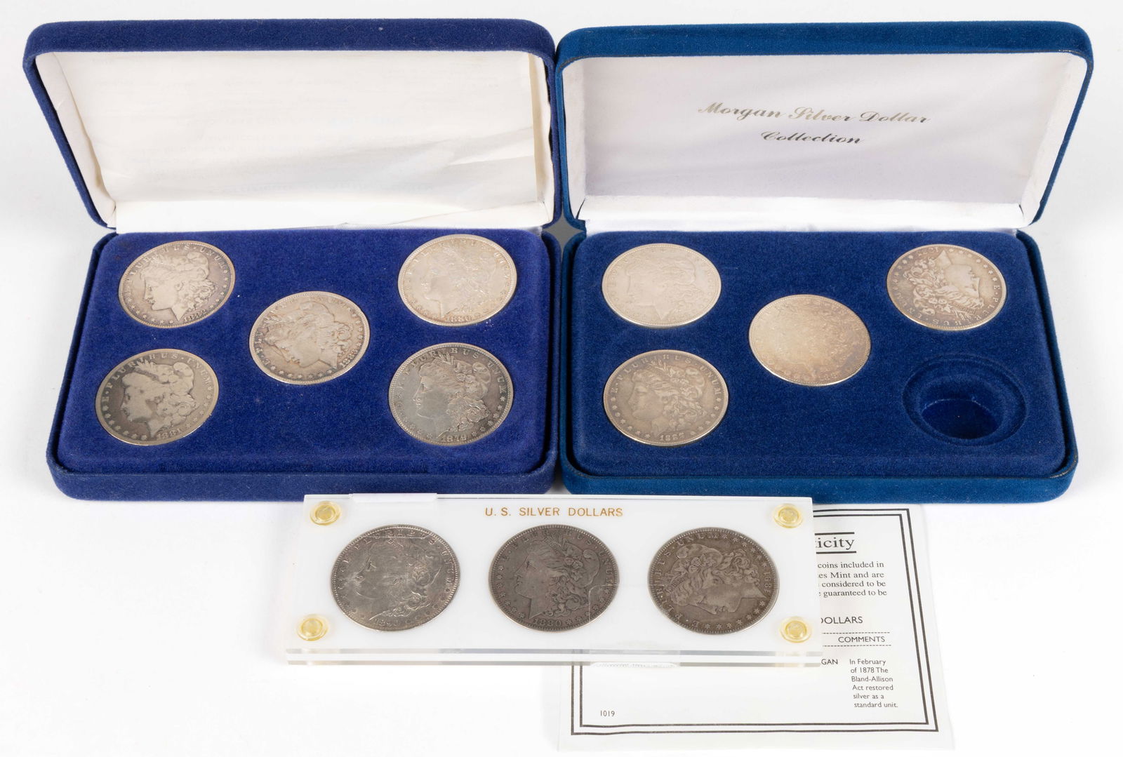 ASSORTED UNITED STATES MORGAN SILVER DOLLAR COINS, LOT OF 12 (1 of 4)