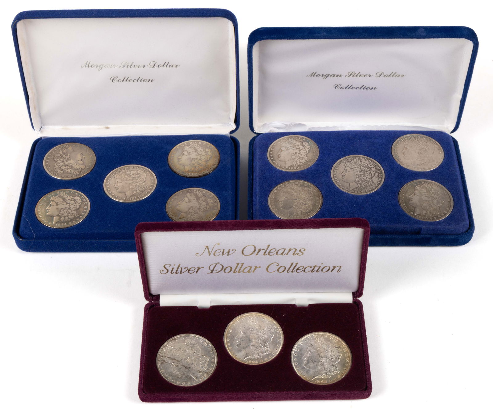 ASSORTED UNITED STATES MORGAN SILVER DOLLAR COINS, LOT OF 13 (1 of 4)