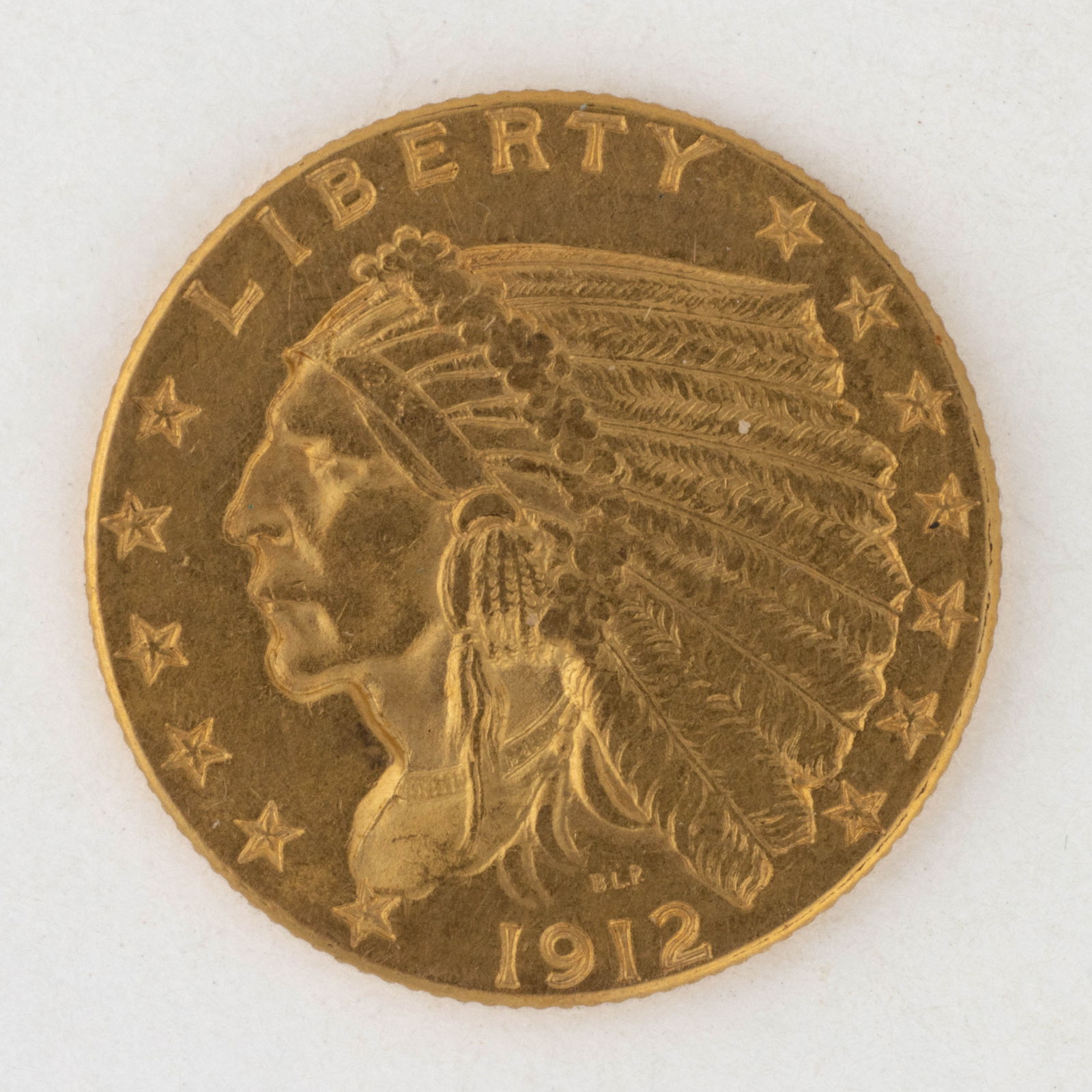UNITED STATES 1912 INDIAN HEAD $2.5 GOLD COIN (1 of 2)