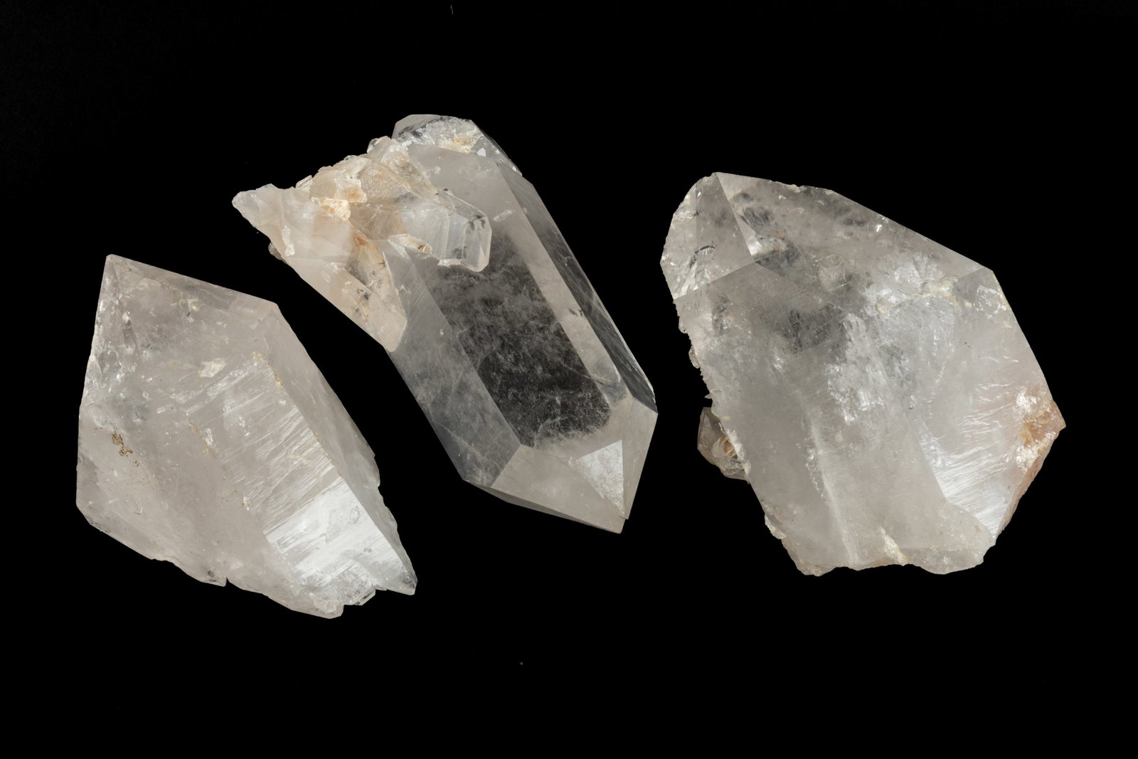 ASSORTED LARGE QUARTZ POINT MINERAL / CRYSTAL SPECIMENS, LOT OF THREE (1 of 2)
