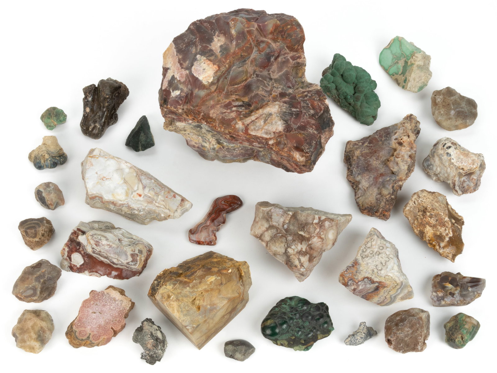 ASSORTED AGATE AND OTHER ROCK / MINERAL SPECIMENS, UNCOUNTED LOT (1 of 3)