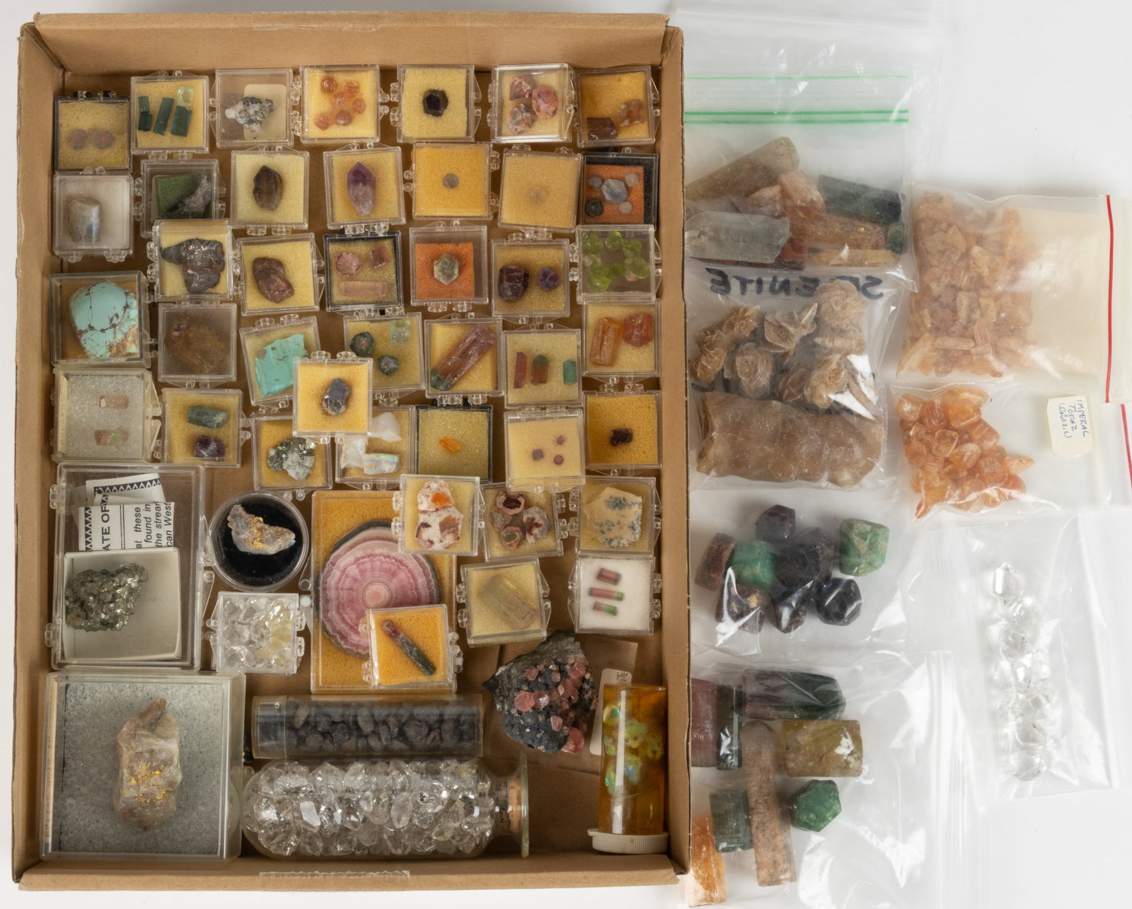 ASSORTED LOOSE, RAW, AND SLICED / CUT GEMSTONES, MINERALS / CRYSTALS, AND ROCKS, UNCOUNTED LOT (1 of 4)