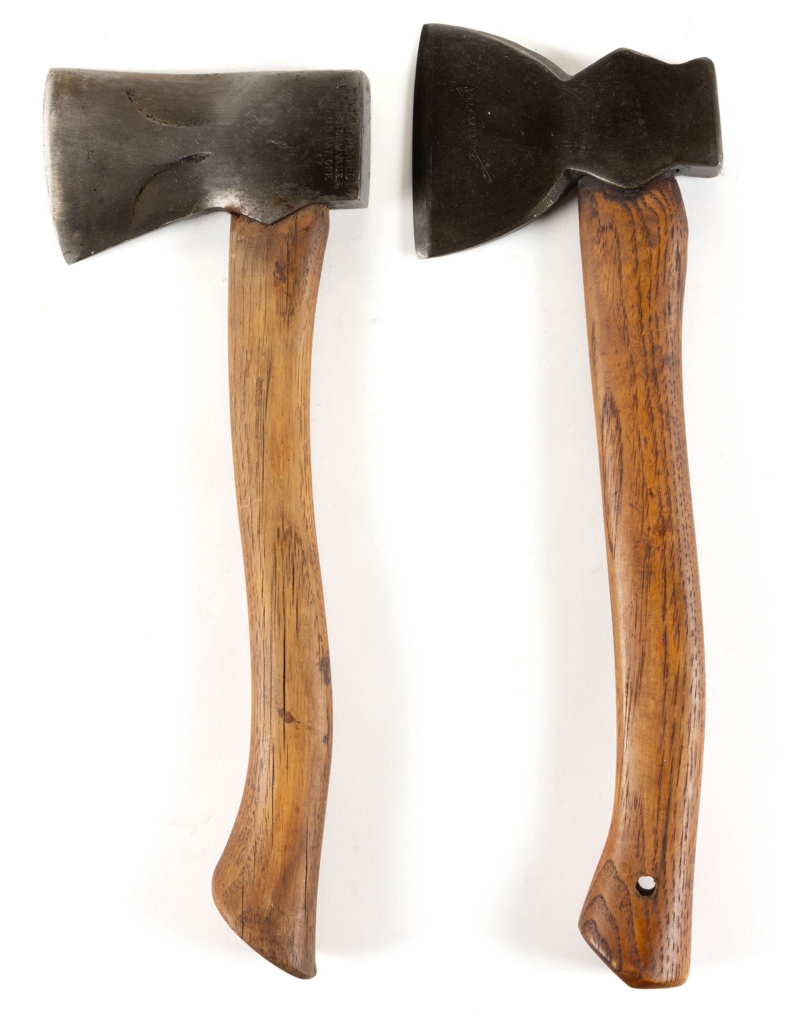 KELLY AXE & TOOL CO., CHARLESTON, WEST VIRGINIA VINTAGE CAMP AXES / HATCHETS, LOT OF TWO (1 of 1)