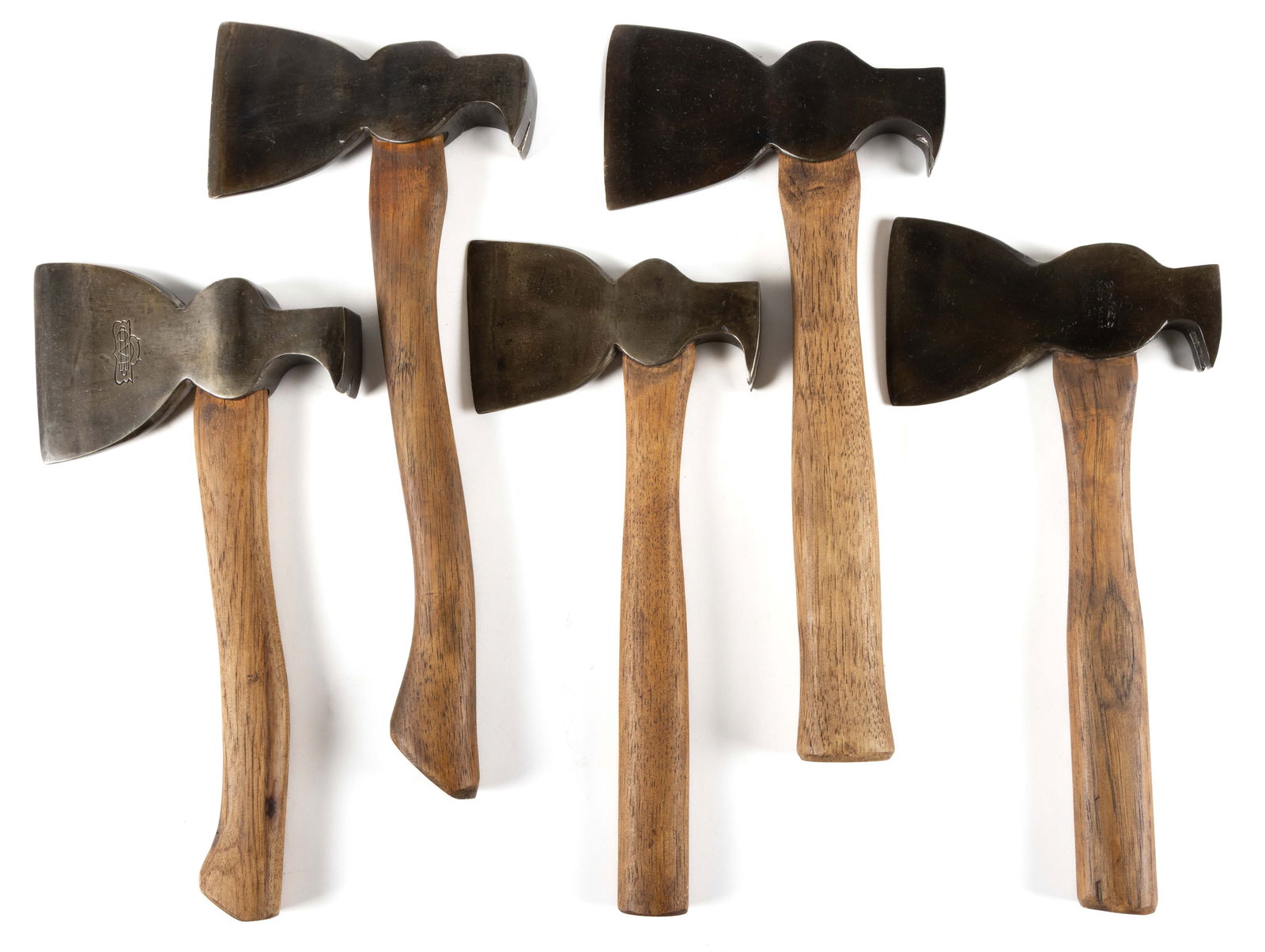 ASSORTED MANUFACTURERS VINTAGE AXES / CLAW - CARPENTER HATCHETS, LOT OF FIVE (1 of 1)