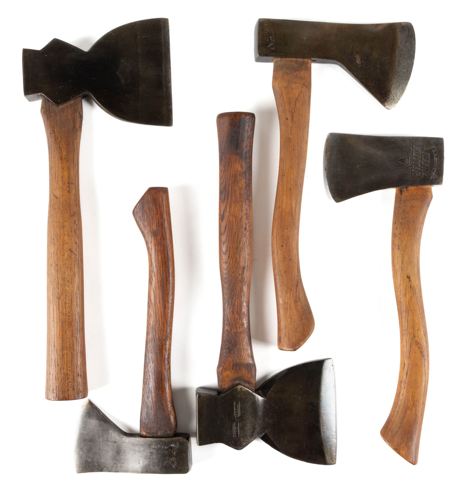 ASSORTED MANUFACTURERS VINTAGE AXE / HATCHETS, LOT OF FIVE (1 of 1)