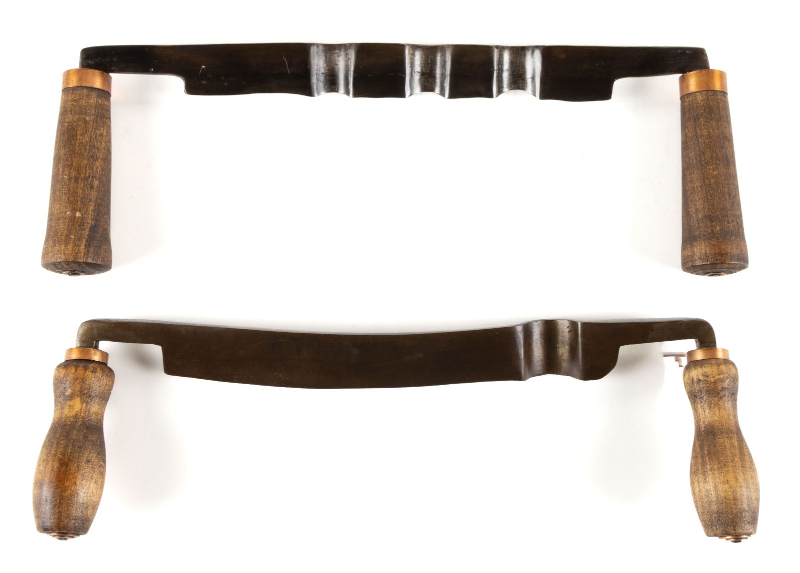 ASSORTED BLACKSMITH MADE CARRIAGE / COACH SHAPED DRAW KNIVES, LOT OF TWO (1 of 1)