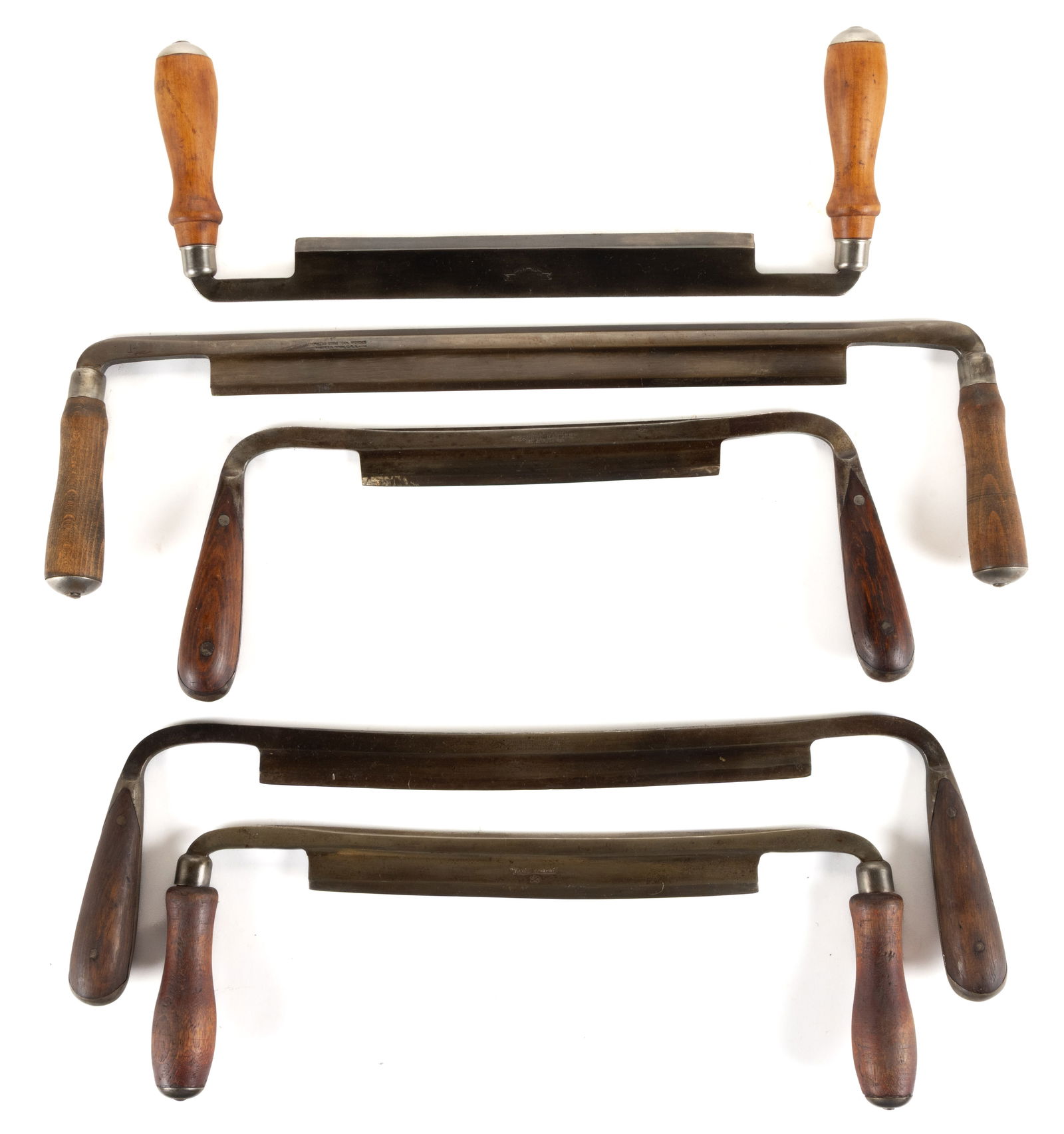 ASSORTED MANUFACTURERS VINTAGE DRAW KNIVES / SHAVES, LOT OF FIVE (1 of 1)