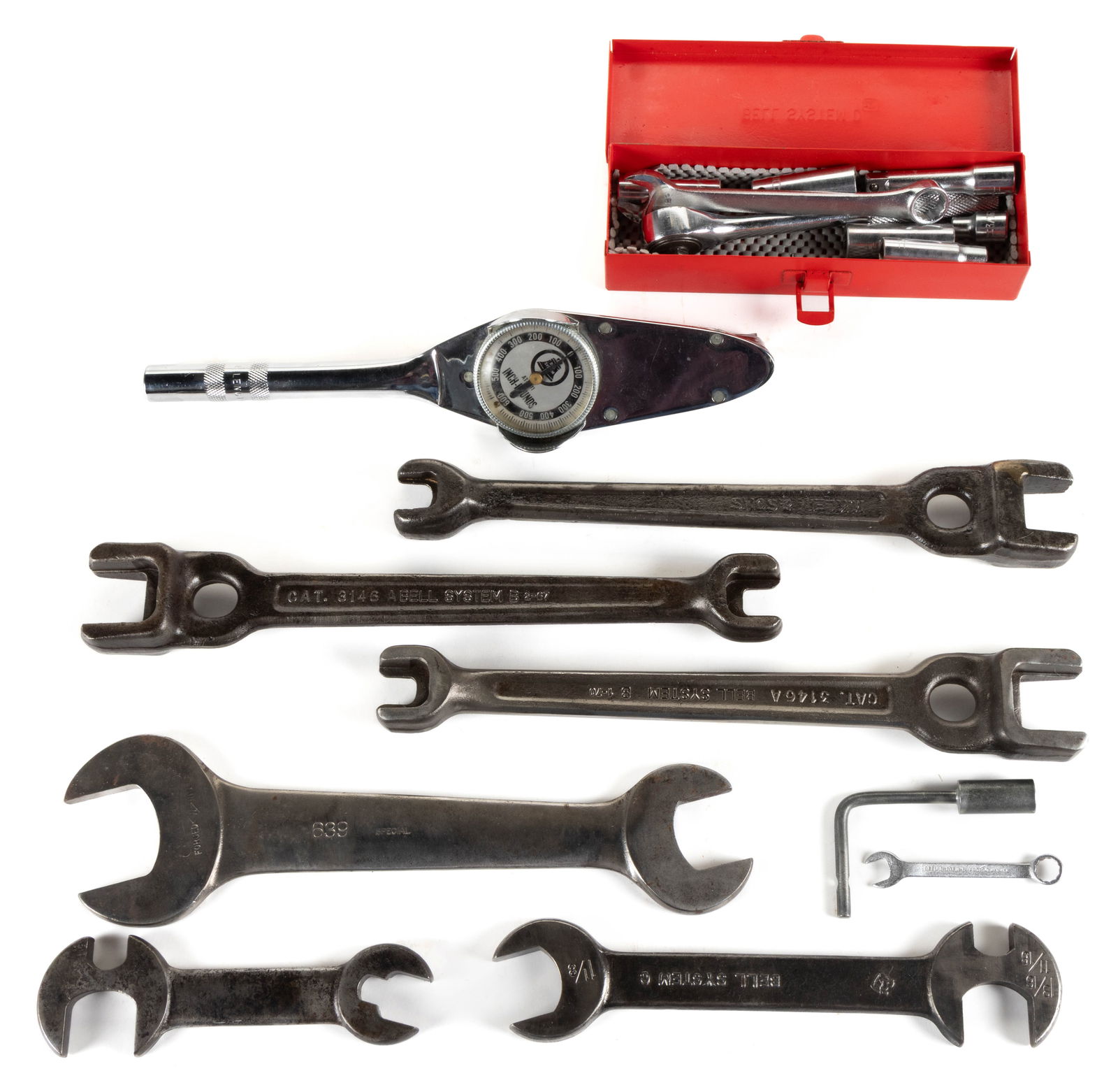 ASSORTED MANUFACTURERS "BELL SYSTEM" WRENCHES, SOCKETS AND OTHER HAND TOOLS, LOT OF TEN (1 of 1)