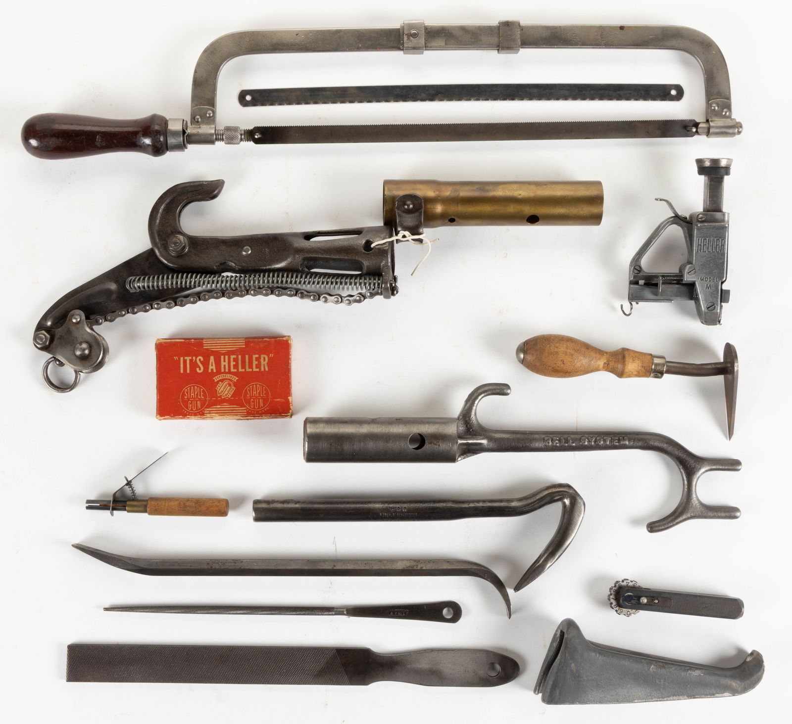 ASSORTED MANUFACTURERS "BELL SYSTEM" LINEMAN AND HAND TOOLS, LOT OF 14 (1 of 1)