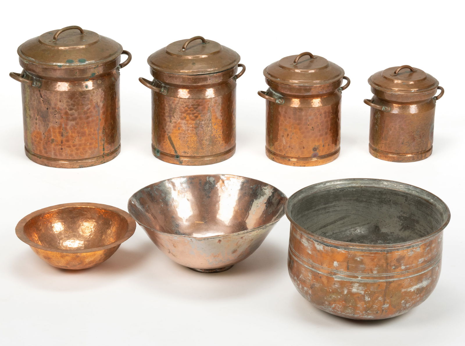 ASSORTED COPPER COOKWARE / DOMESTIC ARTICLES, LOT OF SEVEN (1 of 2)