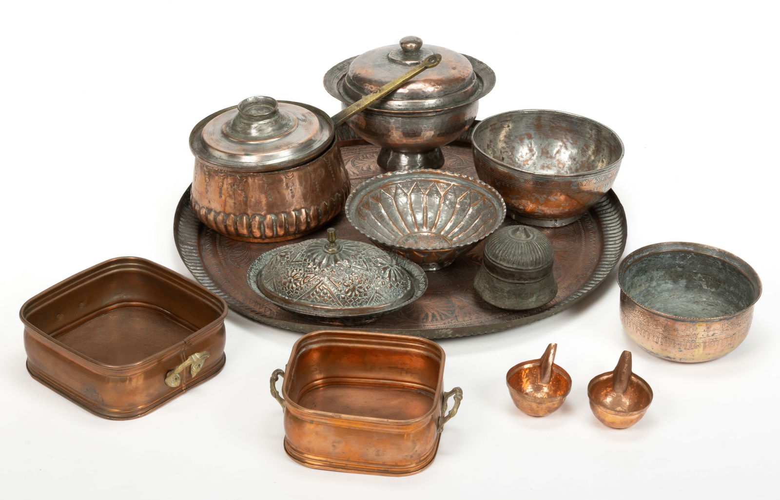 ASSORTED COPPER COOKWARE / DOMESTIC ARTICLES, LOT OF 13 (1 of 1)