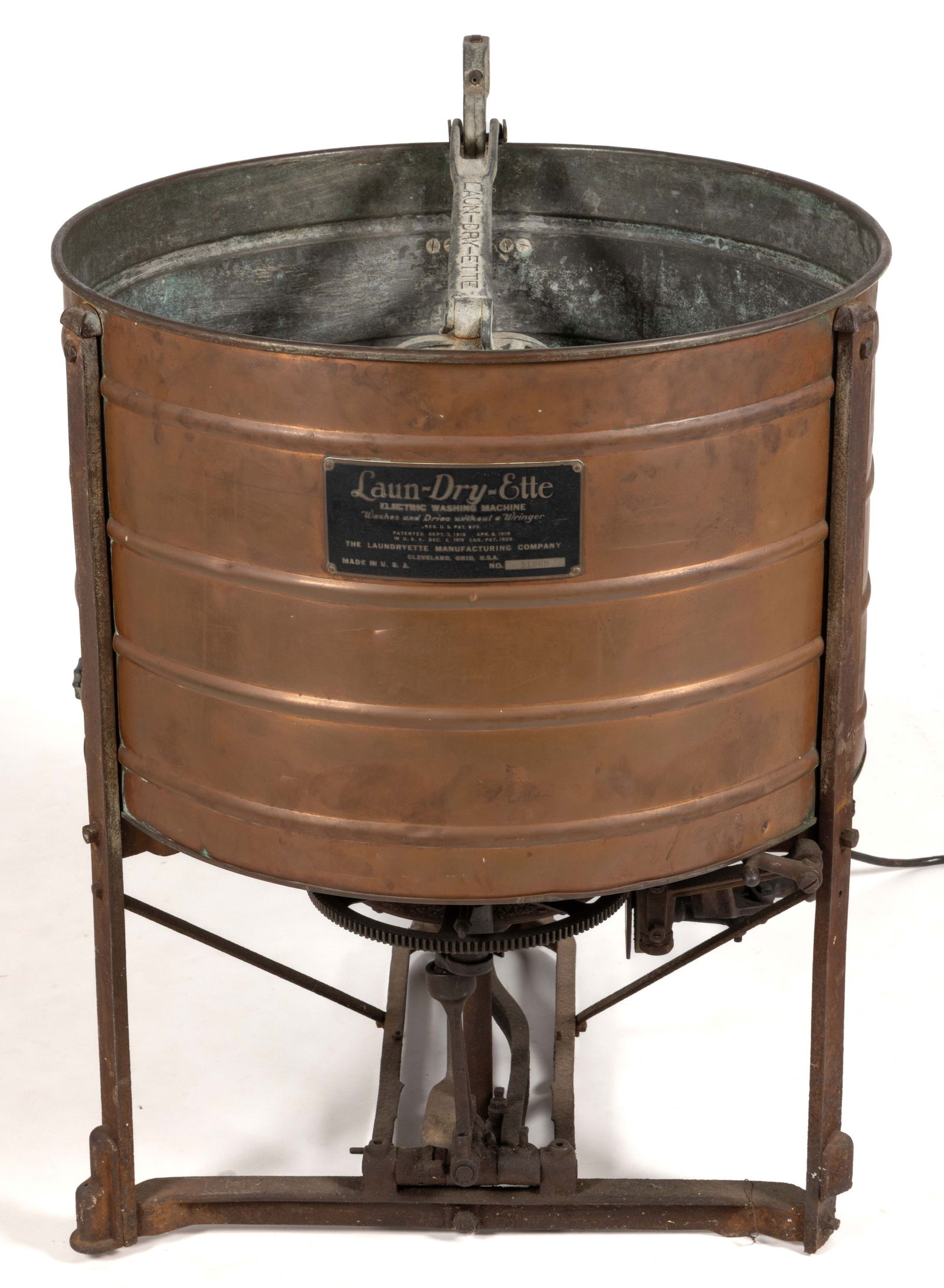 ANTIQUE LAUN-DRY-ETTE COPPER ELECTRIC WASHING MACHINE (1 of 3)