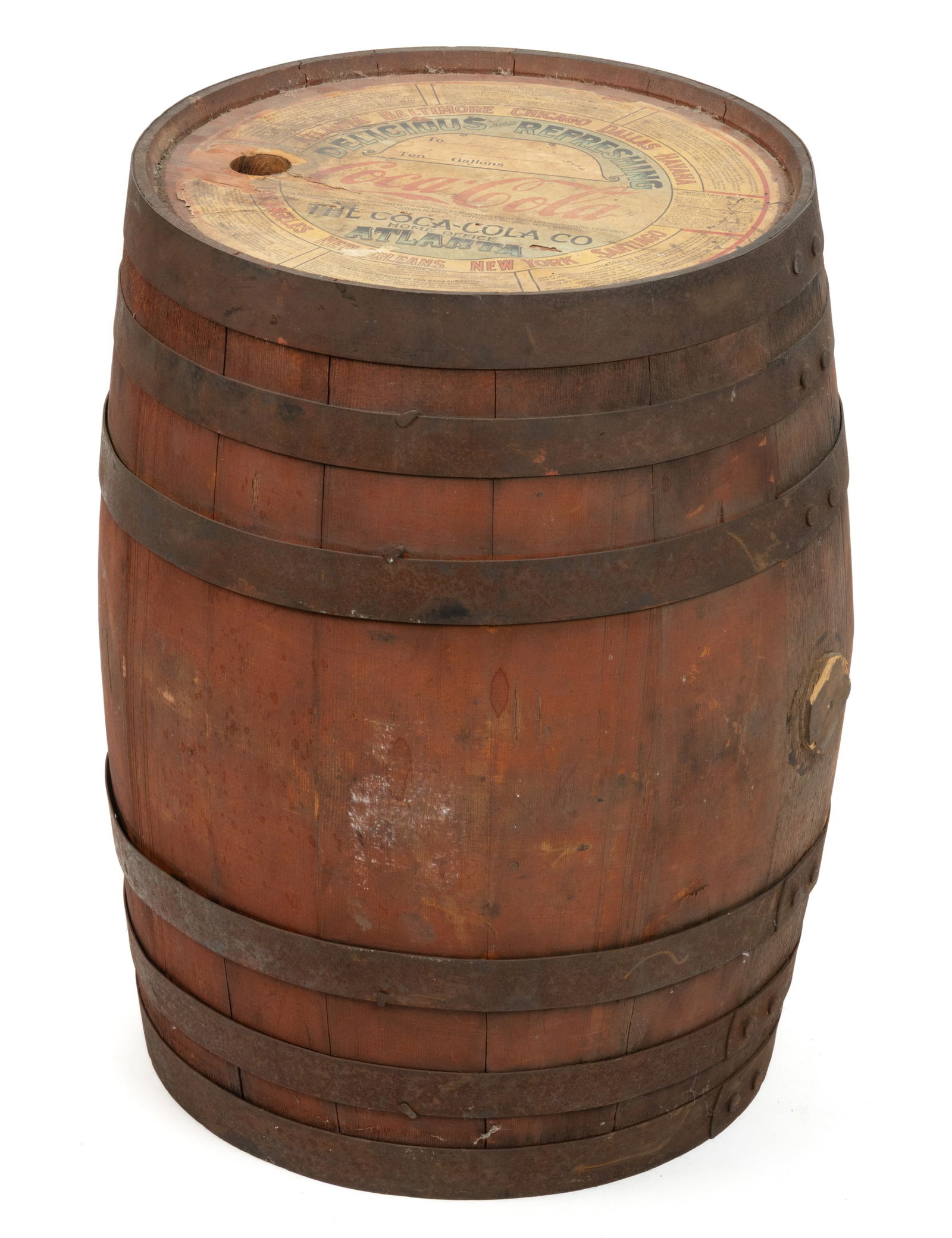 ANTIQUE COCA-COLA 10-GALLON WOODEN SYRUP BARREL / KEG (1 of 6)