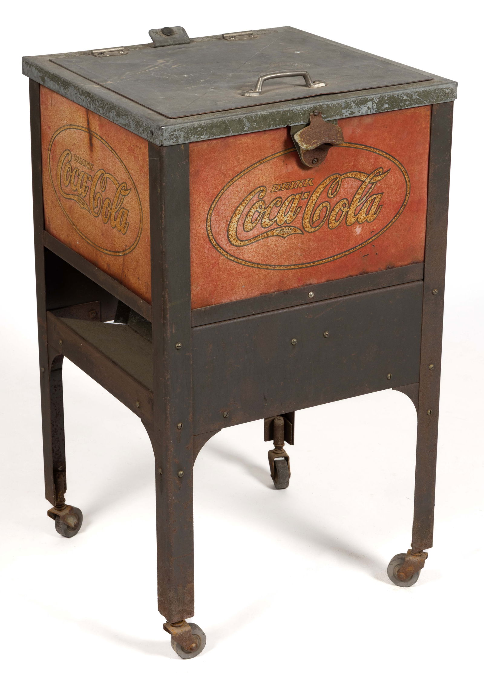 ANTIQUE GLASSCOCK METAL COCA-COLA ADVERTISING COOLER (1 of 6)