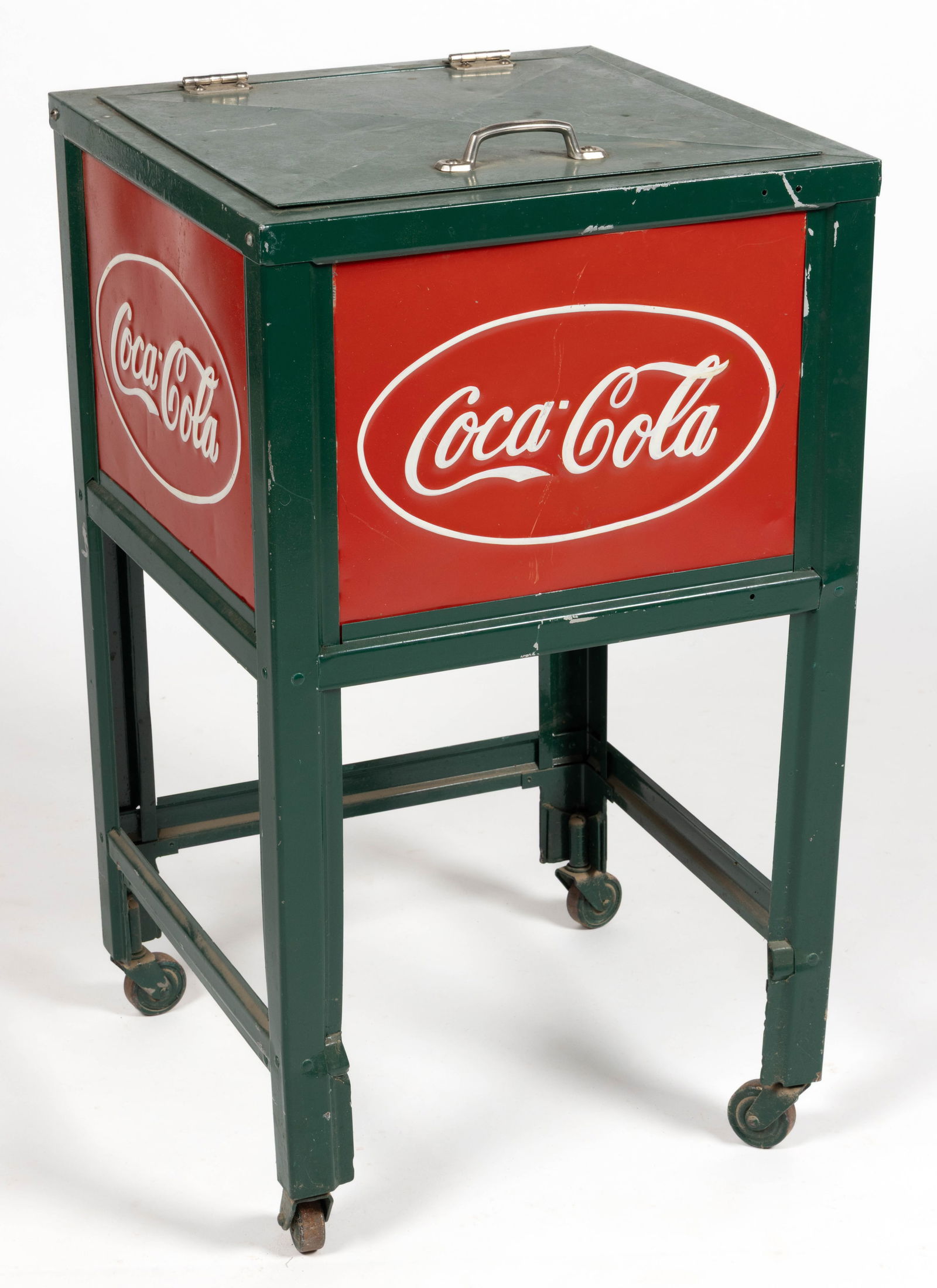 REPRODUCTION GLASSCOCK METAL COCA-COLA ADVERTISING COOLER (1 of 5)
